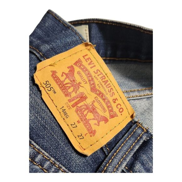 Levi's 505 Regular Fit Size 14 Regular W27 L27 Bootcut Medium Wash Streetware - Picture 6 of 11
